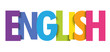 ENGLISH vector rainbow gradient typography banner