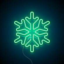 Neon Green Snowflake