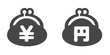 © Spica - 財布・お金・節約・お得・お小遣いイメージ素材：シンプルでかわいい日本の通貨「¥」｢円」マーク入りがま口