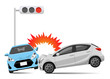 Illustration material: car, collision accident