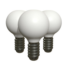 Lamp bulb. Business idea. 3d render illustration isolated on white background.