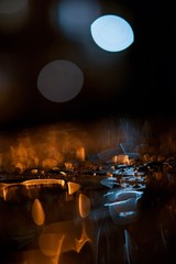 Wall Mural - abstract light game in the night city