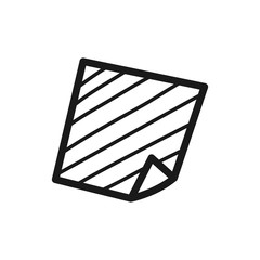 Poster - Hand drawn note paper with glaring metallic clip isolated on a white. Vector illustration.