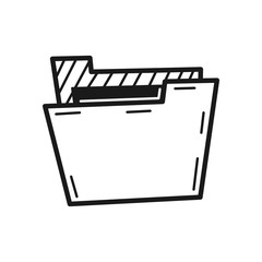 Poster - Hand drawn folder of documents isolated on a white. Vector illustration.