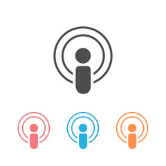 Poster - Podcast icon set on white.