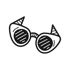 Wall Mural - Hand drawn Sunglasses isolated on a white. Vector illustration.