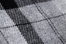 Sample Of Thick Checked And Striped Fabric, Fabric Texture, Close-up, Copy Space, Macro Photo