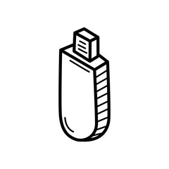 Poster - Hand drawn Flash Drive isolated on a white. Sketch. Vector illustration.