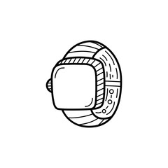 Poster - Hand drawn Smart Watch isolated on a white. Sketch. Vector illustration.