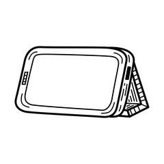 Poster - Hand drawn Tablet isolated on a white. Sketch. Vector illustration.