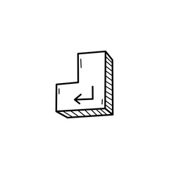 Poster - Hand drawn Enter Button isolated on a white. Sketch. Vector illustration.