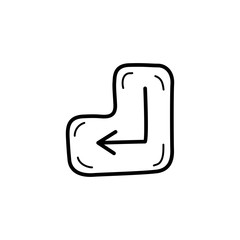 Poster - Hand drawn Enter Button isolated on a white. Sketch. Vector illustration.