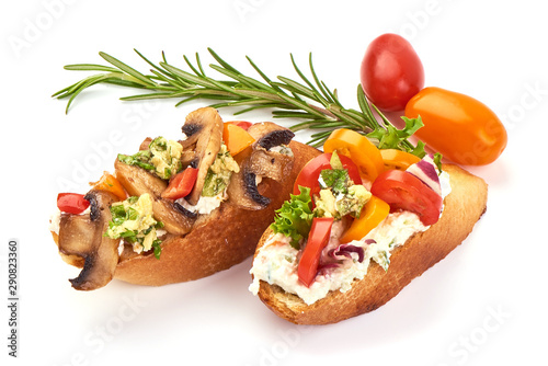 Spanish Tapas And Pinchos With Champignon Mushrooms Tomatoes