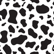 Dalmatian Seamless Pattern - Spotted Background Of Animal Skin Hand Drawn Black Spots