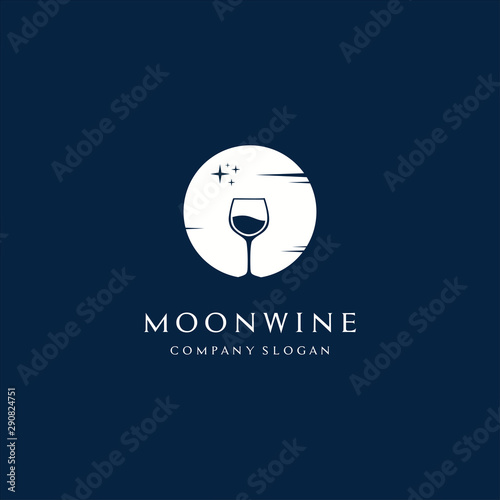 Moon Wine Abstract Logo Design Inspiration For Bar Restaurant