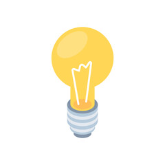 Poster - Light bulb isometric icon. Idea concept. Vector illustration.
