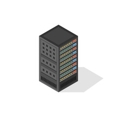 Poster - Isometric server equipment. Vector illustration.
