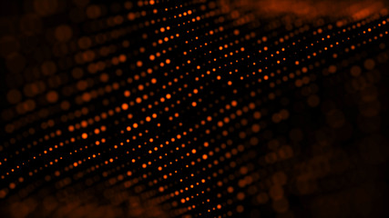 Leinwandbilder - Abstract background with the movement of luminous particles. Digital technology. 3D rendering.