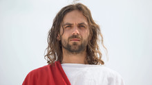 Jesus Crying And Looking Into Camera, Feeling Compassion For People, Mercy