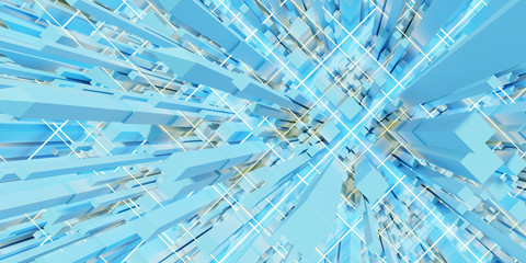 Poster - Techno mega city; urban and futuristic technology concepts, original 3d rendering