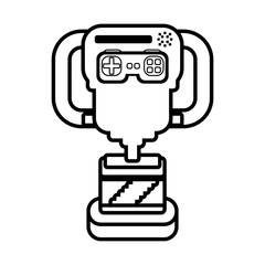 Poster - trophy award with video game control vector illustration