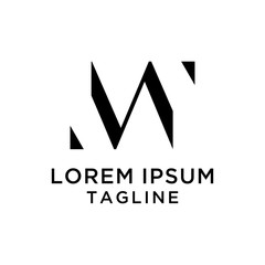 Fototapete - initial letter logo MW, WM, logo template