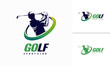 Golf Shield Logo designs, Golf Sport Silhouette Logo Design Template