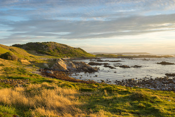 King Island coast at sunset