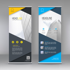 Fototapete - Vertical banner stand template design. can use for brochure flyer, covers ,infographics ,vector abstract geometric background, modern x-banner and flag-banner advertising design element