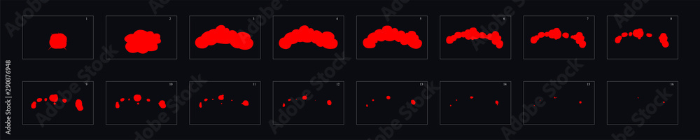 fire explosion effect. fire sprite sheet for games, cartoon, motion or ...