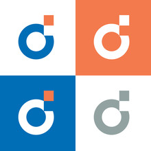 Digital Letter D Logo Template, D  Letter Pixel Logo Design - Vector