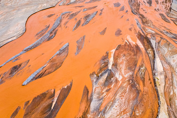 Poster - orange riverbed closeup