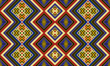African, Aztec Geometric Seamless Pattern. Kente Cloth. Ethnic Colorful Print.