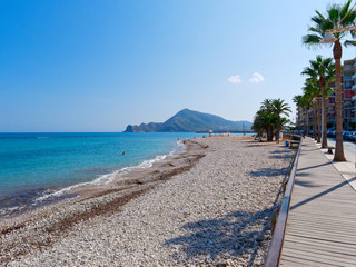 Wall Mural - long beach in Altea. In the background beautiful hills.