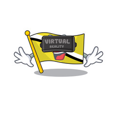 Wall Mural - Virtual reality flag brunei darussalam isolated with mascot