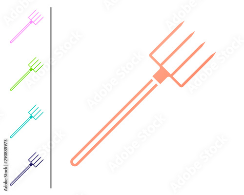 Fotomural Coral Garden pitchfork icon isolated on white background