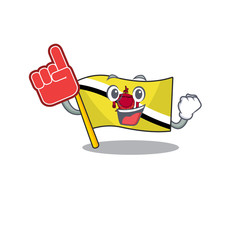 Wall Mural - Foam finger flag brunei darussalam with the character