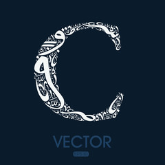 Poster - Creative English calligraphy , Shaped by Arabic Calligraphy Letters , Vector illustration design ,( Letter)
