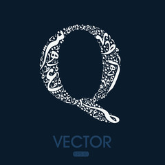 Poster - Creative English calligraphy , Shaped by Arabic Calligraphy Letters , Vector illustration design ,( Letter)