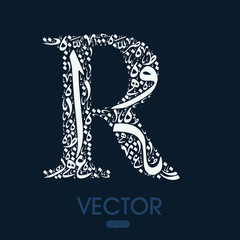 Poster - Creative English calligraphy , Shaped by Arabic Calligraphy Letters , Vector illustration design ,( Letter)