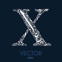 Poster - Creative English calligraphy , Shaped by Arabic Calligraphy Letters , Vector illustration design ,( Letter)