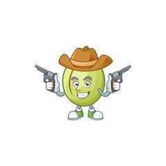 Canvas Print - Cowboy gubinge fruit cartoon for harvest symbol