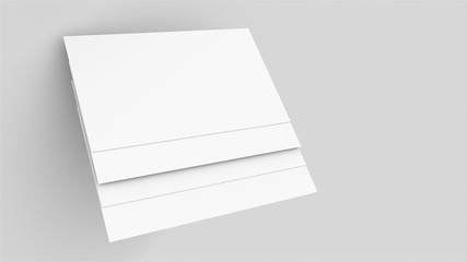 Poster - 3d rendering business card mockup. Computer generated two vertical rectangular plates in a white background