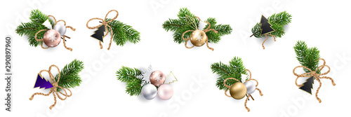 Cuadros en Lienzo Christmas decoration. Xmas Bouquets and wreaths