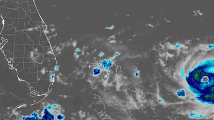 Wall Mural - 2019 hurricane dorian time lapse satellite imagery. bahamas landfall band 7 this work was created us