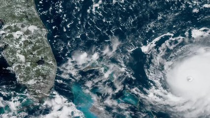 Wall Mural - 2019 hurricane dorian time lapse satellite imagery. bahamas landfall band geocolor this work was cre