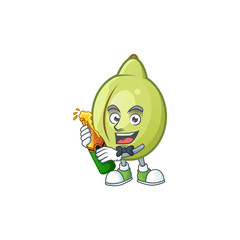 Sticker - With beer fresh gubinge cartoon character mascot style.