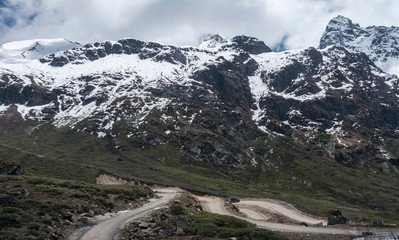 Wall Mural - Long winding roads to Zero Point, Sikkim, India