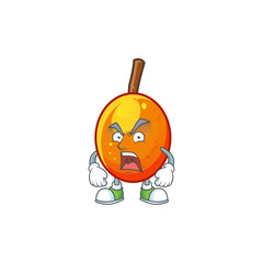 Poster - Angry tropical jocote fruit cartoon for design