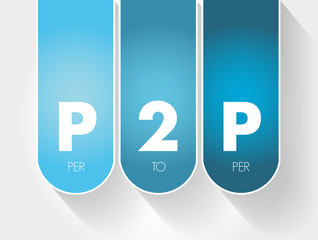 Poster - P2P - Per to Per acronym, technology concept background